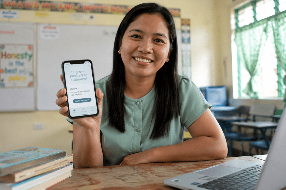 Illustration of a teacher in the Philippines