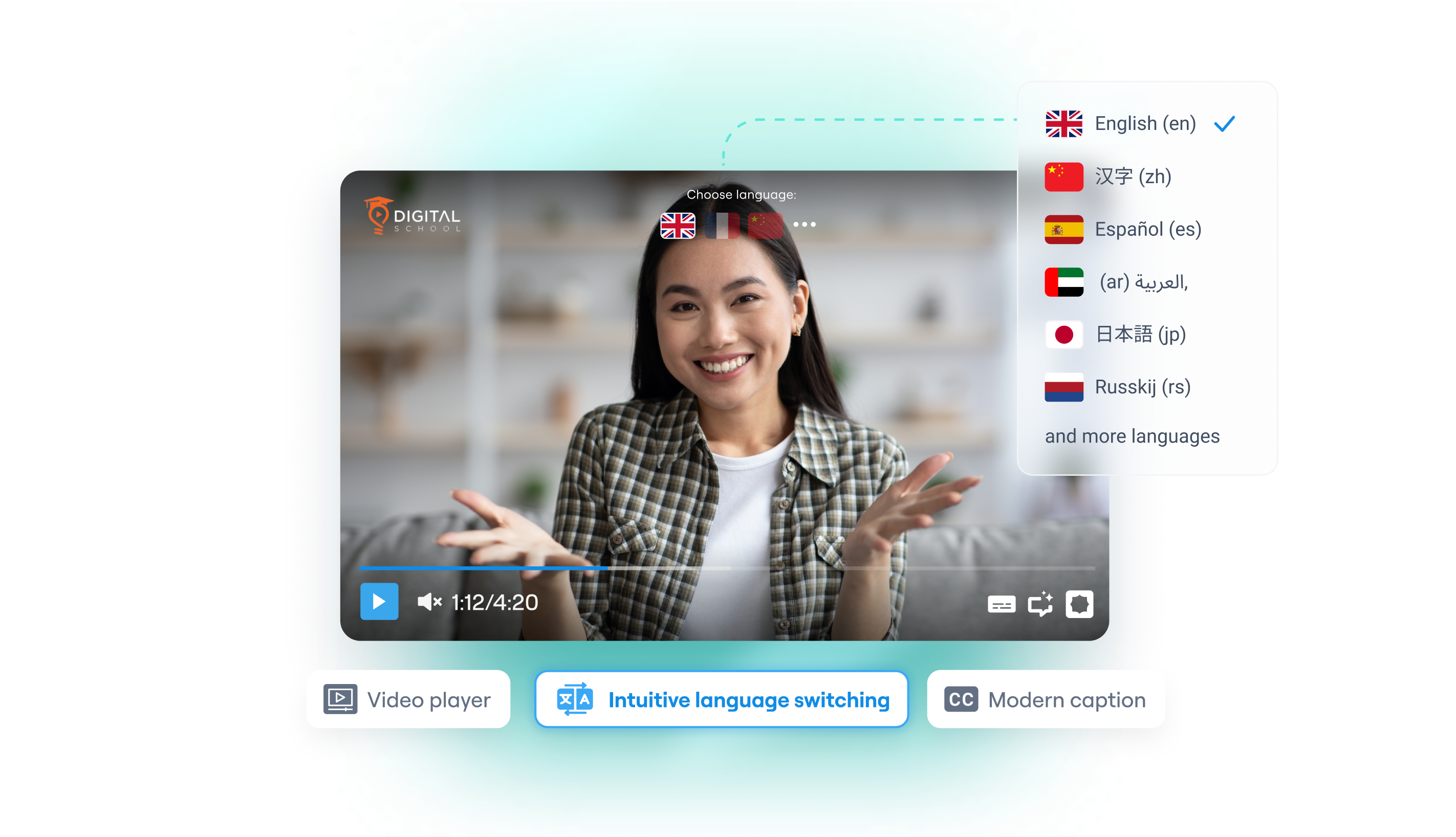 Multi-language video player