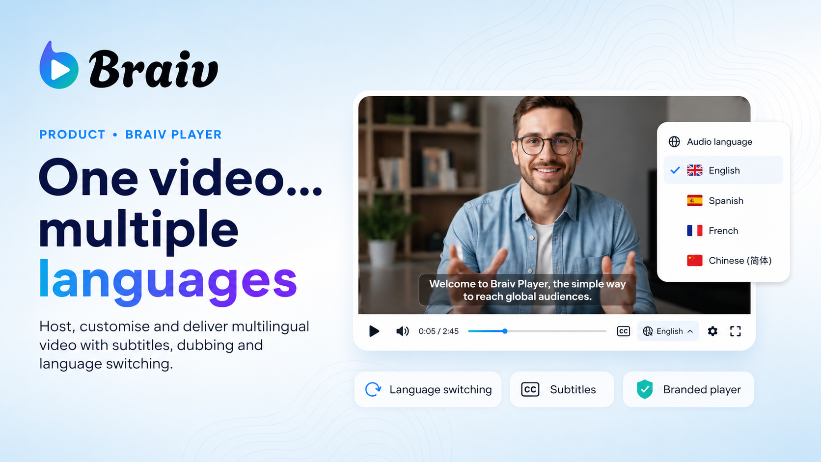Multi Language Video Player Custom Flags